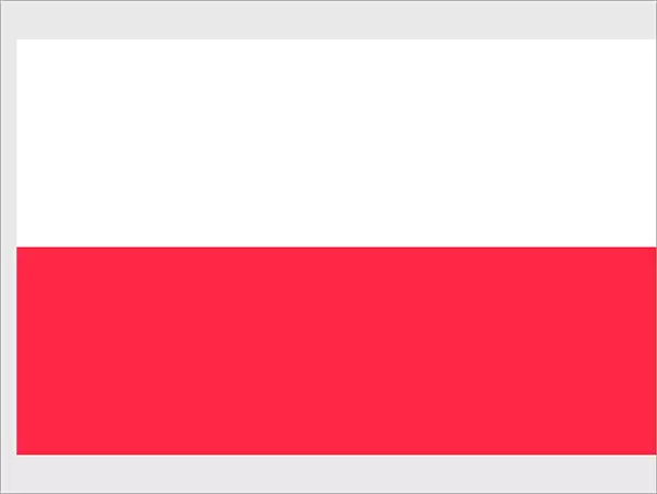Illustration of flag of Poland, a horizontal bicolor of white and red