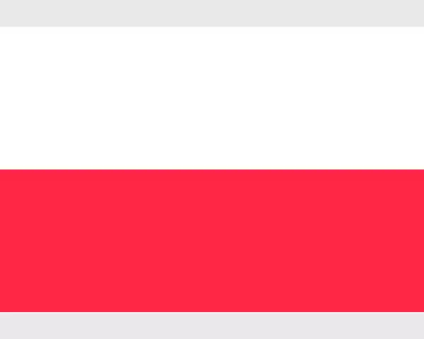 Illustration of flag of Poland, a horizontal bicolor of white and red