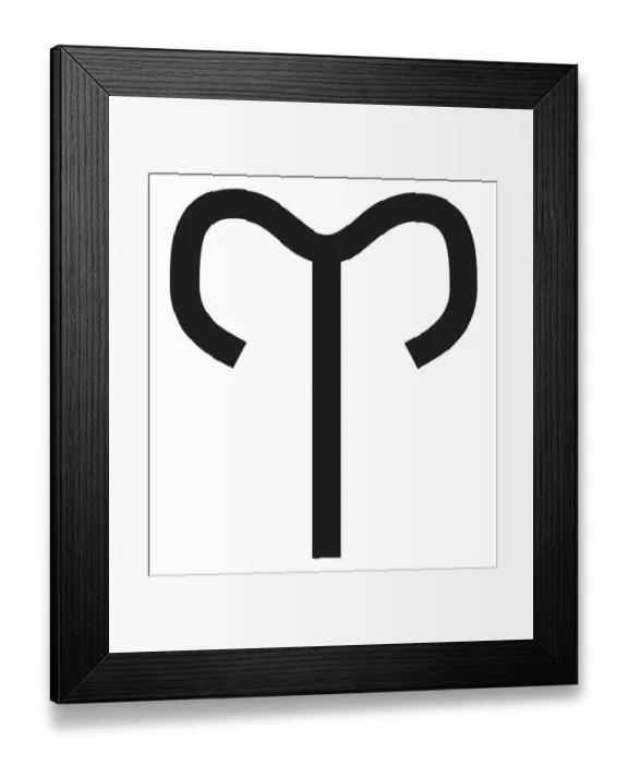 Framed Print : Black and White Illustration of Aries zodiac sign Framed Print : Black and White Illustration of Aries zodiac sign