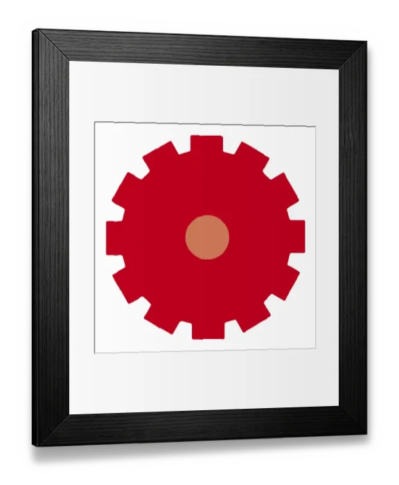 Framed Print : Digital illustration of red cog Framed Print : Digital illustration of red cog