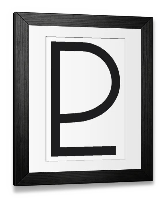 Framed Print : Black and White Illustration of Pluto astronomical symbol Framed Print : Black and White Illustration of Pluto astronomical symbol