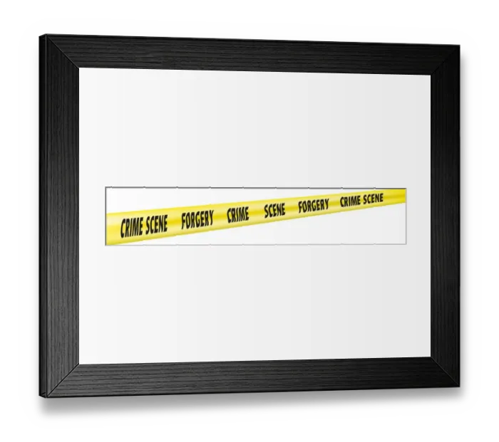 Framed Print : Digital illustration of cordon at forgery crime scene Framed Print : Digital illustration of cordon at forgery crime scene