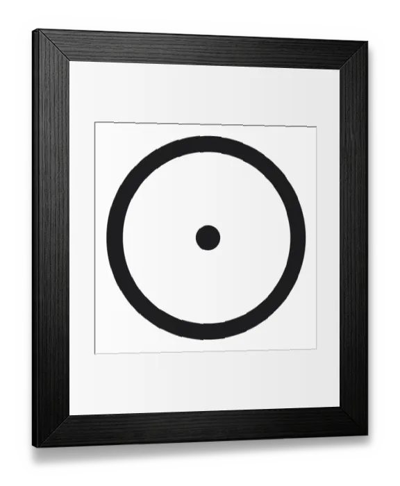 Framed Print : Black and White Illustration of Sun astrological symbol Framed Print : Black and White Illustration of Sun astrological symbol