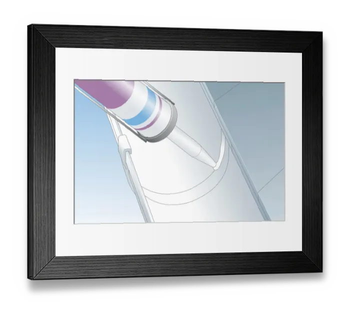 Framed Print : Digital illustration of caulk gun used to repair leaking roof gutter joint with mastic Framed Print : Digital illustration of caulk gun used to repair leaking roof gutter joint with mastic