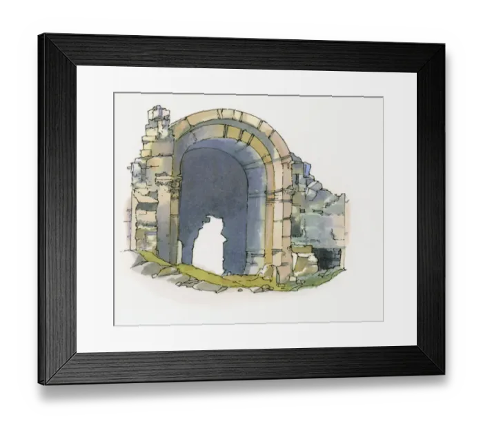 Framed Print : Illustration of Anamurium ruins, Anamur, Turkey Framed Print : Illustration of Anamurium ruins, Anamur, Turkey