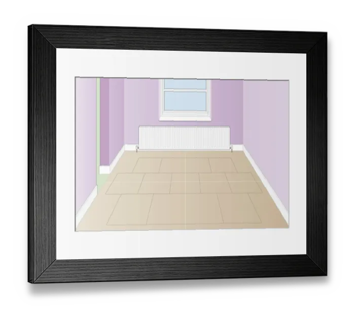 Framed Print : Digital Illustration of hardboard on top of floorboards in empty room Framed Print : Digital Illustration of hardboard on top of floorboards in empty room