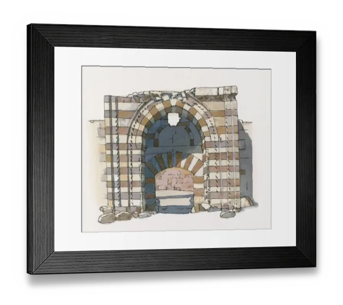 Framed Print : Illustration of entrance to Kubad Abad Palace, near Aksaray, Turkey Framed Print : Illustration of entrance to Kubad Abad Palace, near Aksaray, Turkey