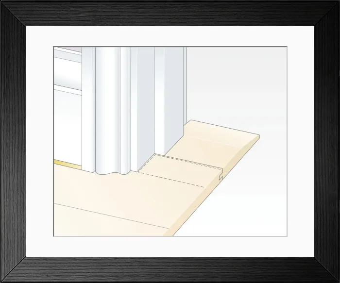 Framed Print : Digital Illustration of threshold woodstrip below architrave Framed Print : Digital Illustration of threshold woodstrip below architrave