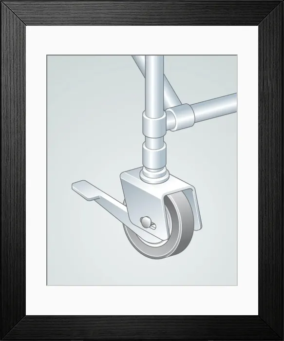 Framed Print : Digital illustration locked caster Framed Print : Digital illustration locked caster