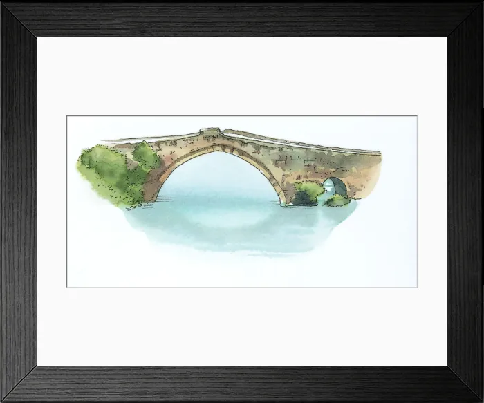 Framed Print : Illustration of Alakopru bridge, Turkey Framed Print : Illustration of Alakopru bridge, Turkey