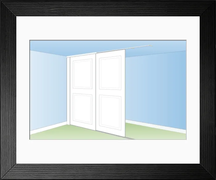 Framed Print : Digital illustration wardrobe doors on frame Framed Print : Digital illustration wardrobe doors on frame