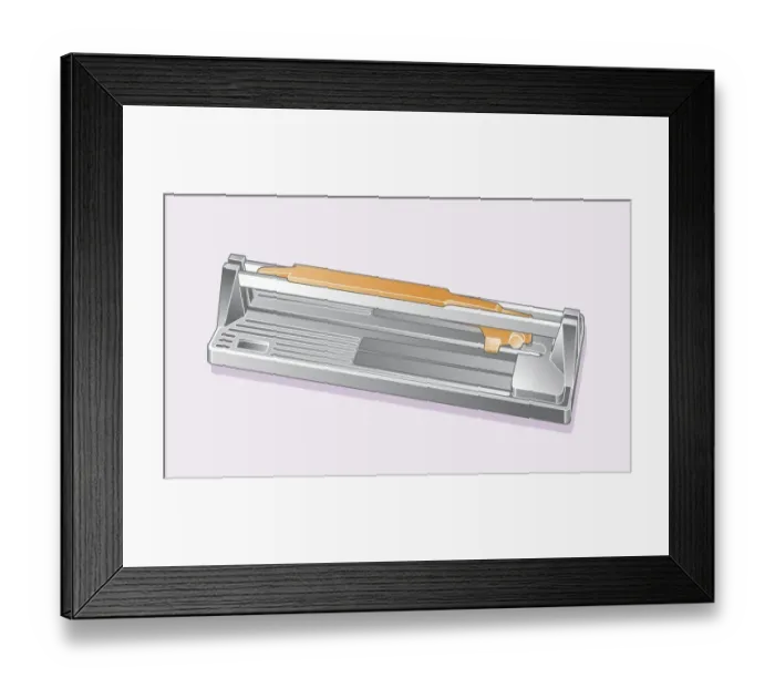 Framed Print : Digital illustration of lever-operated tile cutter Framed Print : Digital illustration of lever-operated tile cutter
