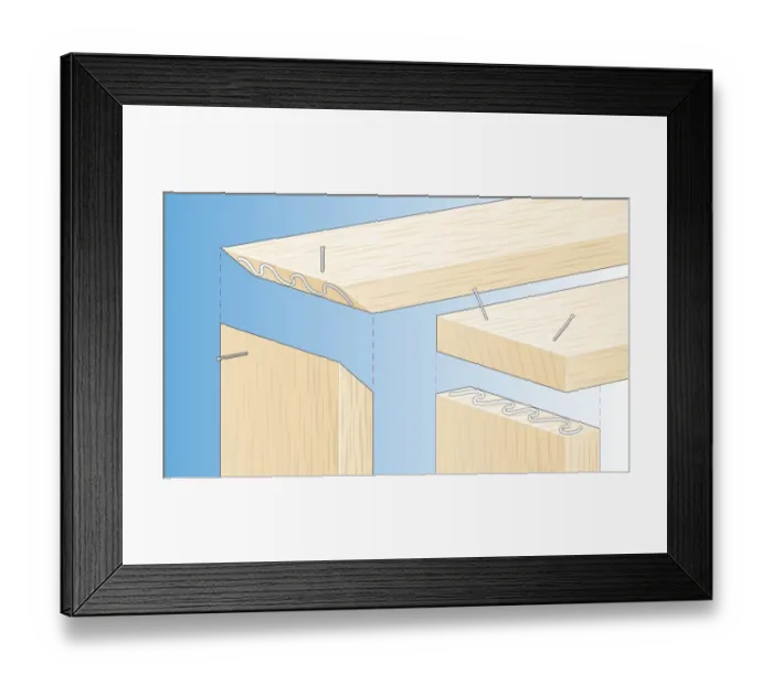 Framed Print : Digital illustration of glue on butt joint reinforced with nails, for basic wood framework Framed Print : Digital illustration of glue on butt joint reinforced with nails, for basic wood framework