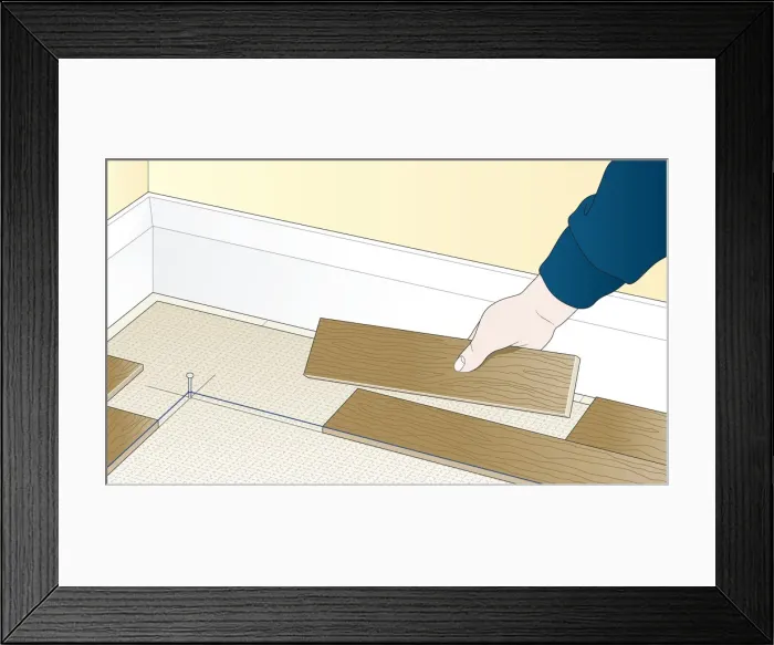 Framed Print : Digital illustration showing how to lay wooden floor blocks in herringbone pattern Framed Print : Digital illustration showing how to lay wooden floor blocks in herringbone pattern