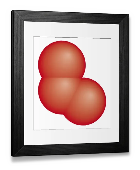 Framed Print : Three dimensional digital illustration of molecular structure of Ozone Framed Print : Three dimensional digital illustration of molecular structure of Ozone