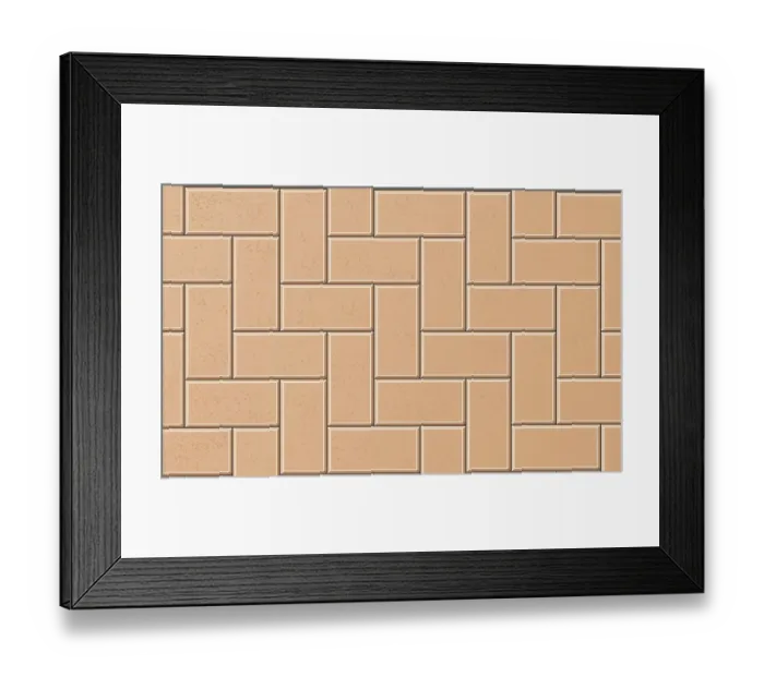 Framed Print : Digital illustration showing square herringbone pavers Framed Print : Digital illustration showing square herringbone pavers