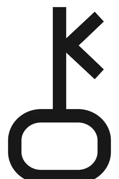 Black and White Illustration of Chiron astronomical symbol