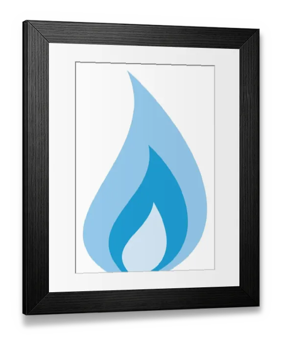 Framed Print : Digital illustration representing natural gas flame Framed Print : Digital illustration representing natural gas flame
