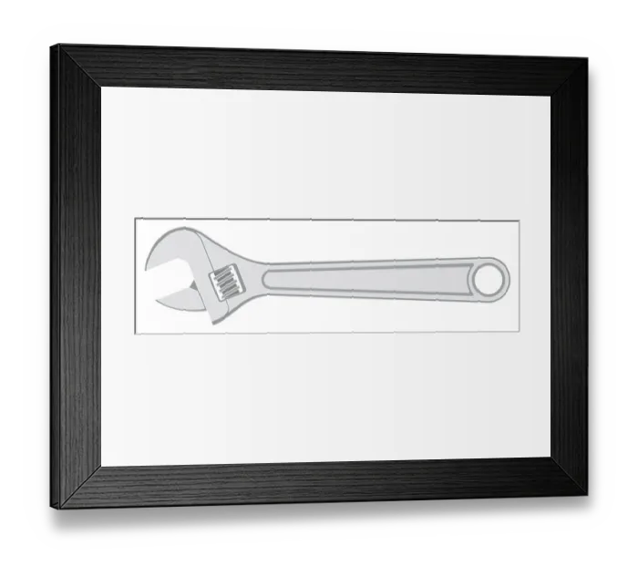 Framed Print : Illustration of adjustable spanner Framed Print : Illustration of adjustable spanner
