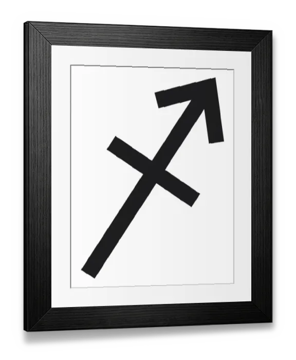 Framed Print : Black and White Illustration Sagittarius zodiac sign Framed Print : Black and White Illustration Sagittarius zodiac sign