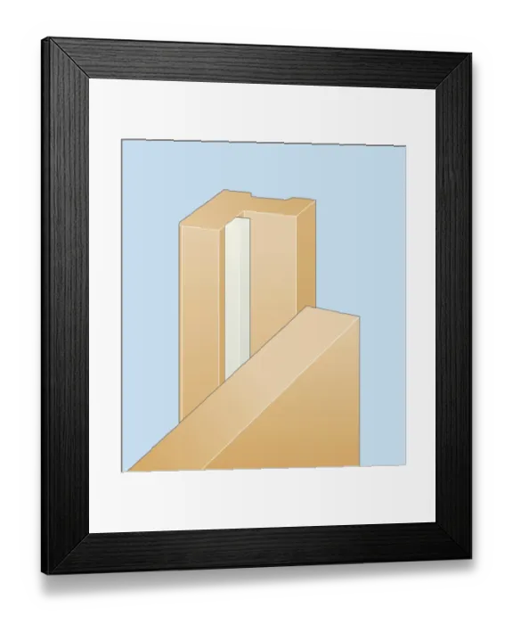 Framed Print : Digital illustration of foam strip on door frame Framed Print : Digital illustration of foam strip on door frame
