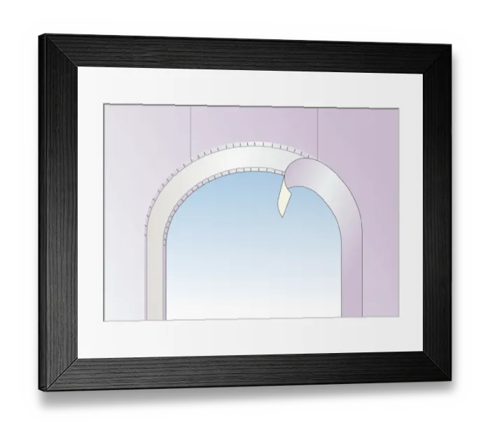 Framed Print : Digital illustration showing how to wallpaper an arch Framed Print : Digital illustration showing how to wallpaper an arch