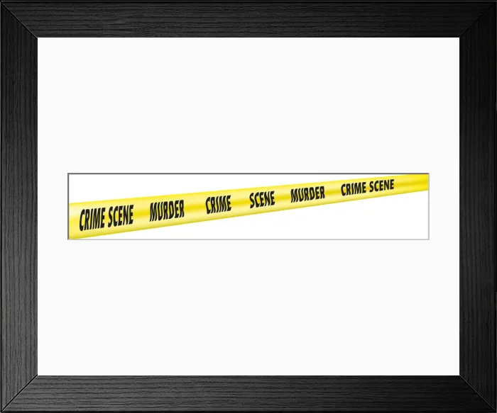 Framed Print : Digital illustration of cordon at murder crime scene