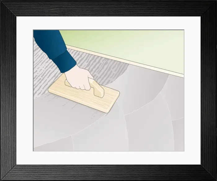 Framed Print : Digital illustration showing how to smooth rough surface of wet concrete using wooden float Framed Print : Digital illustration showing how to smooth rough surface of wet concrete using wooden float