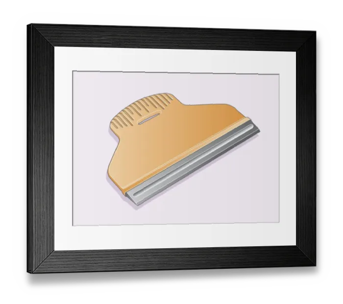 Framed Print : Digital illustration of rubber squeegee