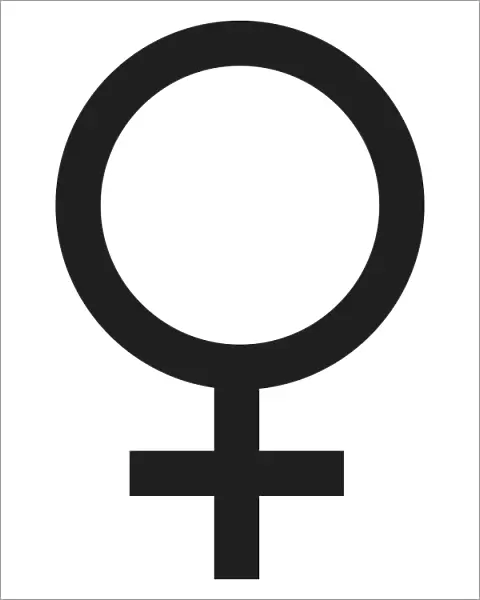 Black and White Illustration of Venus astrological symbol