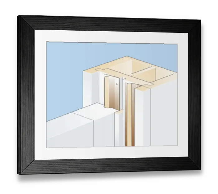 Framed Print : Digital illustration of sprung metal draughtproofing strip nailed to runner grooves of sash window Framed Print : Digital illustration of sprung metal draughtproofing strip nailed to runner grooves of sash window