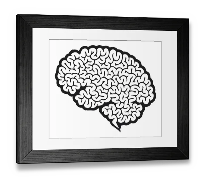 Framed Print : Digital cartoon of human brain showing cerebrum Framed Print : Digital cartoon of human brain showing cerebrum