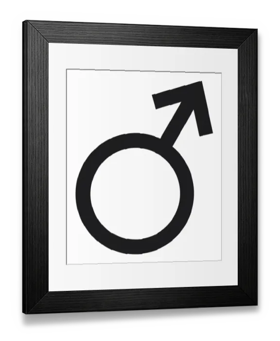Framed Print : Black and White Illustration of Mars astronomical symbol Framed Print : Black and White Illustration of Mars astronomical symbol