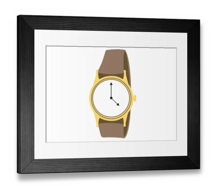 Framed Print : Digital illustration representing wrist watch showing 4 o clock Framed Print : Digital illustration representing wrist watch showing 4 o clock