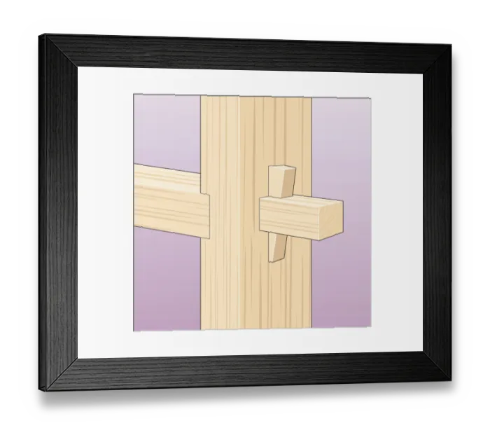Framed Print : Digital illustration of wood wedging trimmer in stud partition Framed Print : Digital illustration of wood wedging trimmer in stud partition
