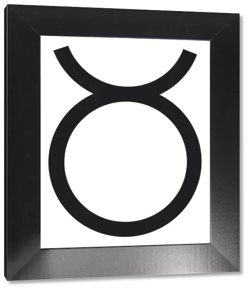 Black and White Illustration Taurus symbol