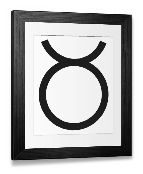Framed Print : Black and White Illustration Taurus symbol Framed Print : Black and White Illustration Taurus symbol
