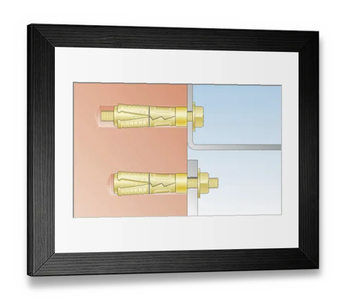 Framed Print : Digital illustration of heavy duty masonry bolt fixings, also known as shield anchors Framed Print : Digital illustration of heavy duty masonry bolt fixings, also known as shield anchors
