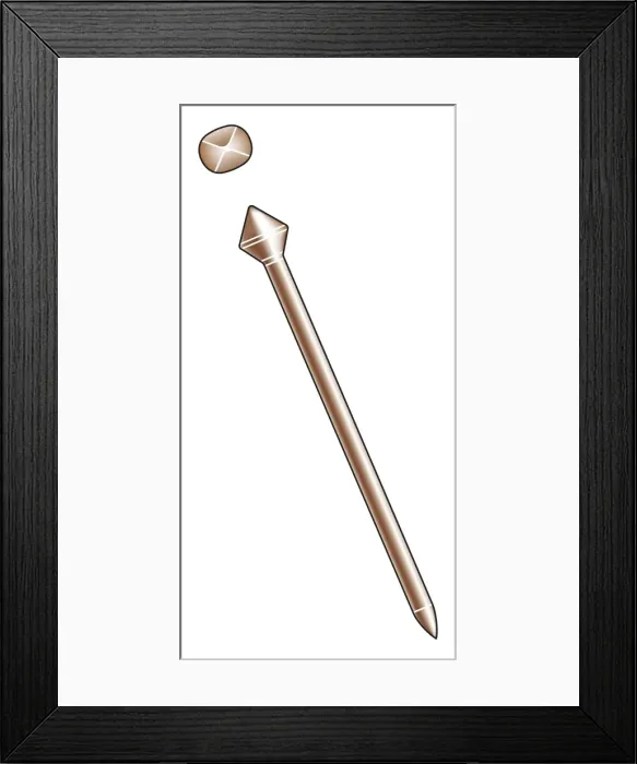 Framed Print : Illustration of hardboard nail with diamond shaped head Framed Print : Illustration of hardboard nail with diamond shaped head