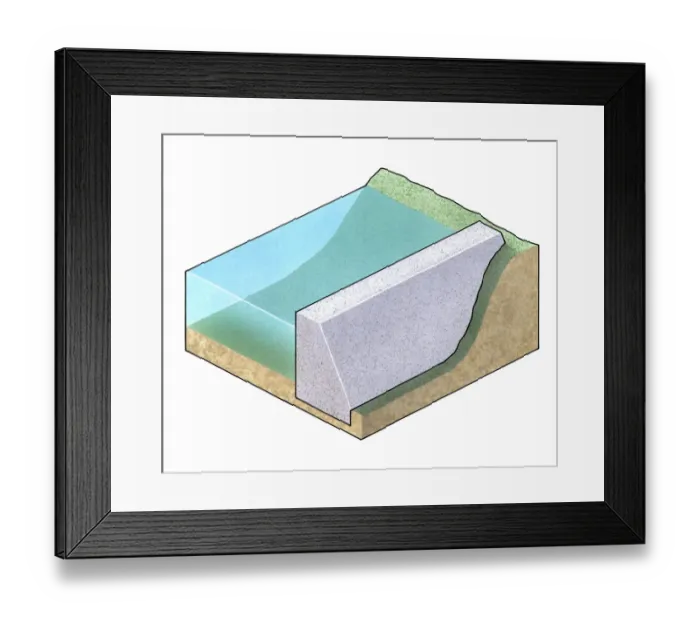 Framed Print : Gravity dam Framed Print : Gravity dam