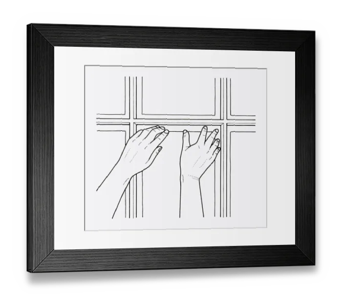 Framed Print : Black and white illustration showing how to install glass in greenhouse
