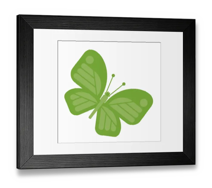 Framed Print : Digital illustration of green butterfly Framed Print : Digital illustration of green butterfly