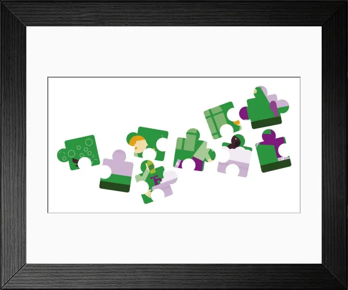 Framed Print : Digital illustration of jigsaw pieces Framed Print : Digital illustration of jigsaw pieces