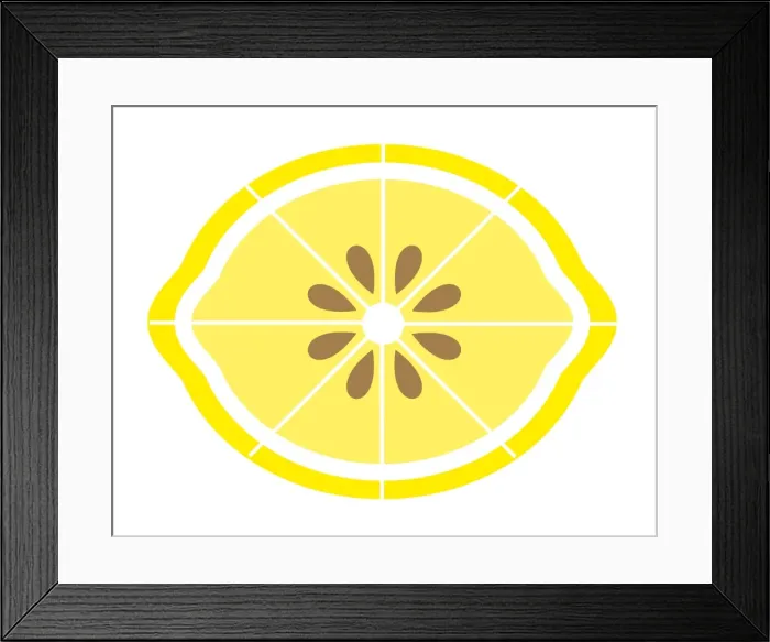 Framed Print : Digital illustration of sliced lemon Framed Print : Digital illustration of sliced lemon