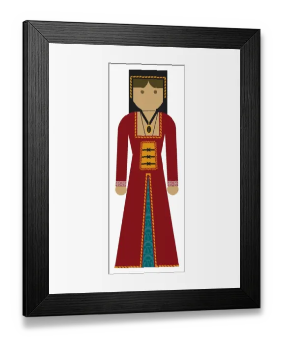 Framed Print : Digital illustration representing queen wearing period costume Framed Print : Digital illustration representing queen wearing period costume