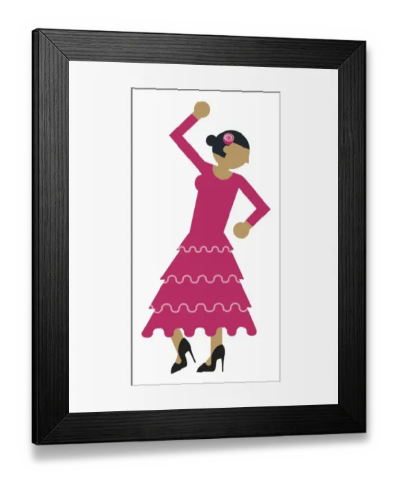 Framed Print : Digital illustration representing flamenco dancer wearing traditional clothing Framed Print : Digital illustration representing flamenco dancer wearing traditional clothing