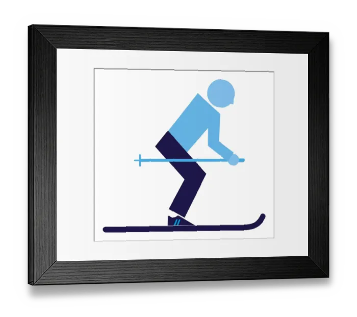Framed Print : Digital illustration representing man skiing Framed Print : Digital illustration representing man skiing