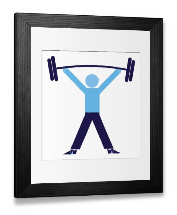 Framed Print : Digital illustration representing man weightlifting Framed Print : Digital illustration representing man weightlifting