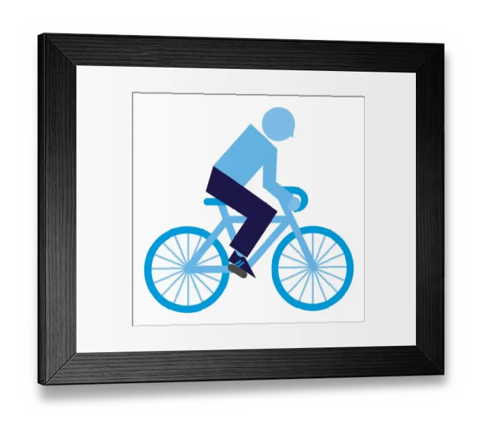 Framed Print : Digital illustration representing man riding racing bicycle Framed Print : Digital illustration representing man riding racing bicycle