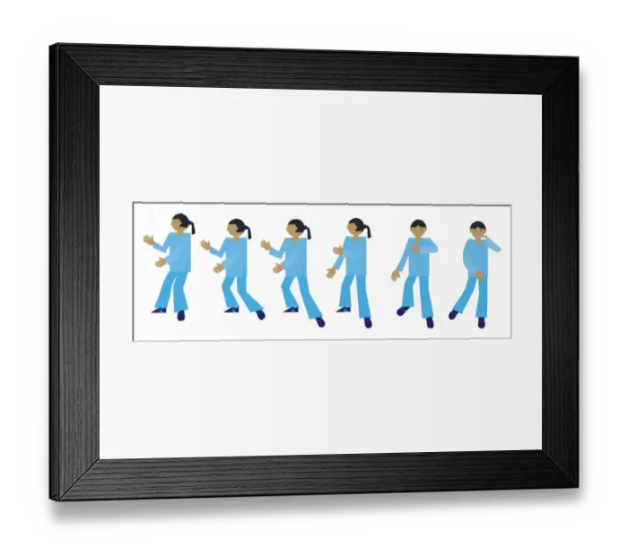 Framed Print : Digital illustration representing men and women practising Taijiquan moves Framed Print : Digital illustration representing men and women practising Taijiquan moves
